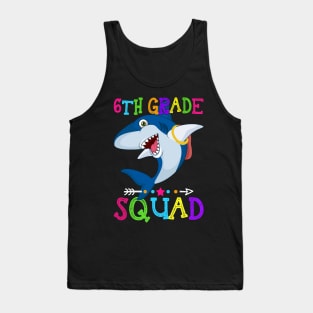 Shark Team 6th Grade Squad Teacher Back To School Tank Top